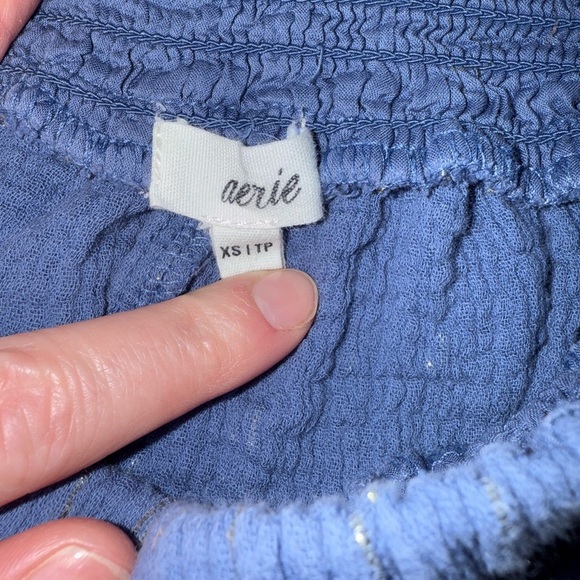 Aerie Blue Two Piece Set With Gold Thread Details - Picture 3 of 3